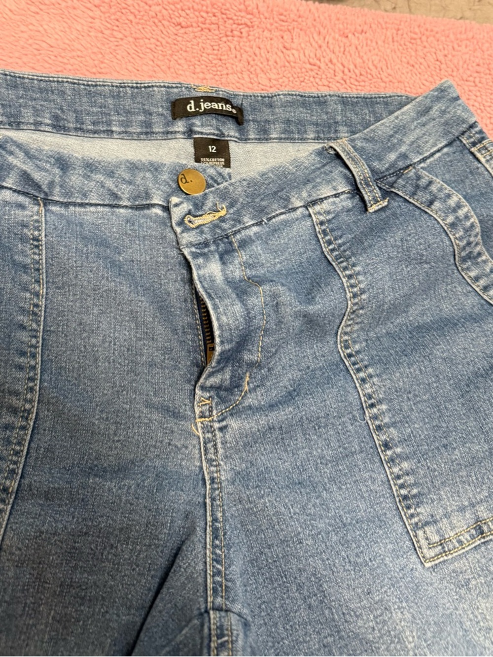 d. jeans Light Blue High Rise Patch-Pocket Jeans